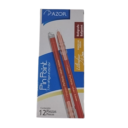 Bolígrafo pin point azor rojo 0.5 mm con 12 piezas