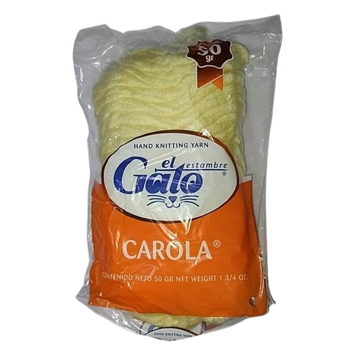 Madeja de estambre del gato carola 50001b amarillo pálido de 50 gramos - Bluendig