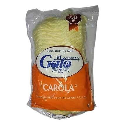 Madeja de estambre del gato carola 50001b amarillo pálido de 50 gramos - Bluendig