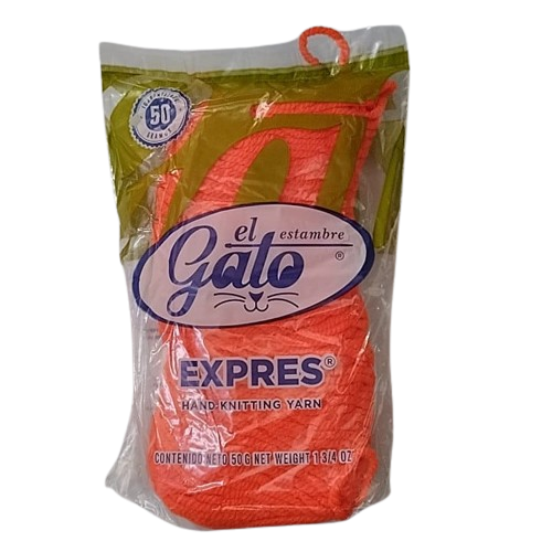 Madeja de estambre del gato express 4422r naranja encendido de 50 gramos - Bluendig