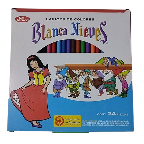 Colores dixon blanca nieves largos con 24 piezas