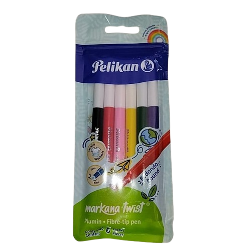 caja de plumines pelikan markana twist 6 colores