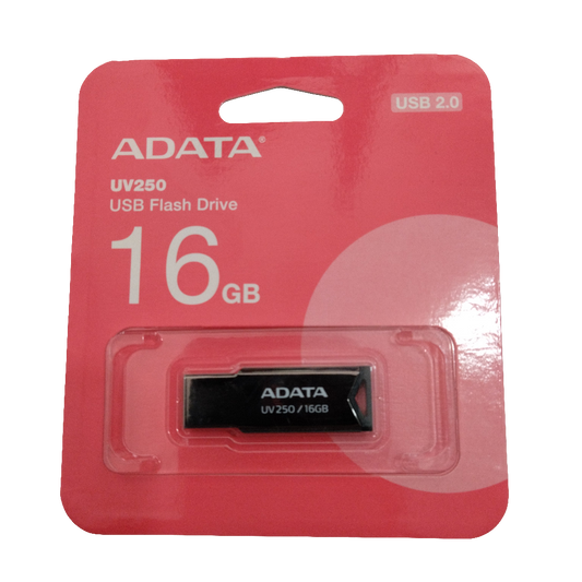 Memoria  flash adata UV250 16GB USB 2.0 PLATA (AUV250-16G-RBK)