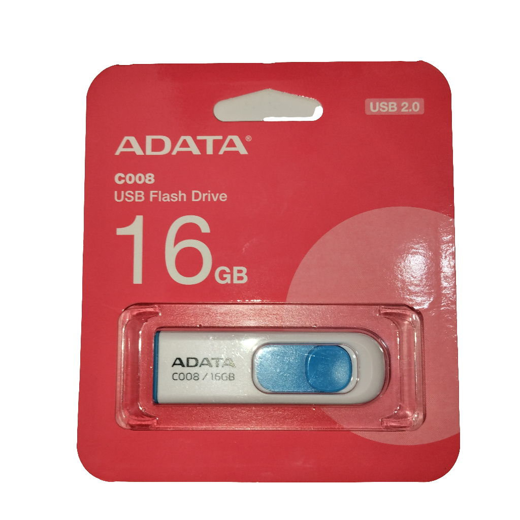 Memoria flash adata C008 16GB 2.0 Blanco/Azul (AC008-16G-RWE)