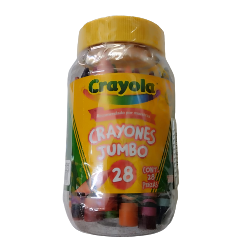 Crayón Escolar Redondo Jumbo Bote con 28 Colores Crayola