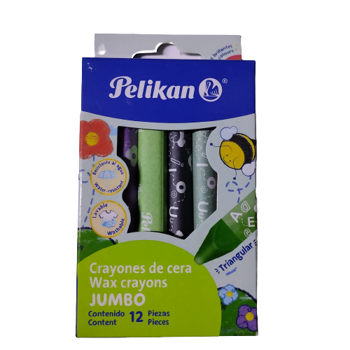 Crayones Pelikan escolar triangulares jumbo con 12 piezas - Bluendig