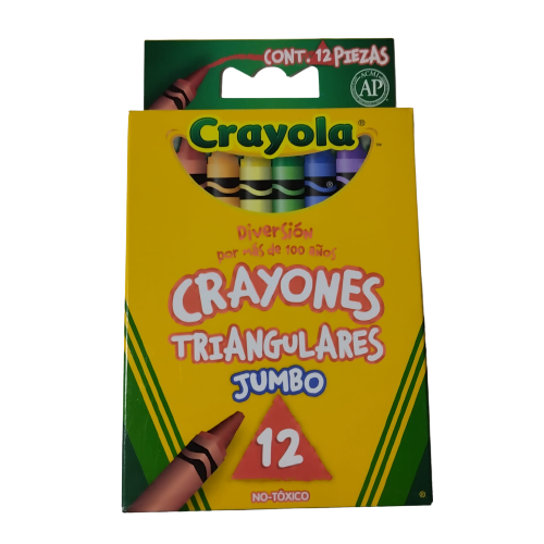 Crayon marca crayola escolar triangular jumbo caja con 12 colores - Bluendig