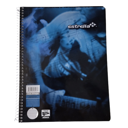 Cuaderno profesional con espiral pautado 50 hojas marca estrella