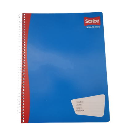 Libreta Espiral de 100 Hojas Profesional de doble raya Escolar Plus Scribe - Bluendig