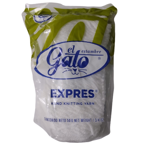 Madeja de estambre del gato express 4400p blanco de 50 gramos - Bluendig