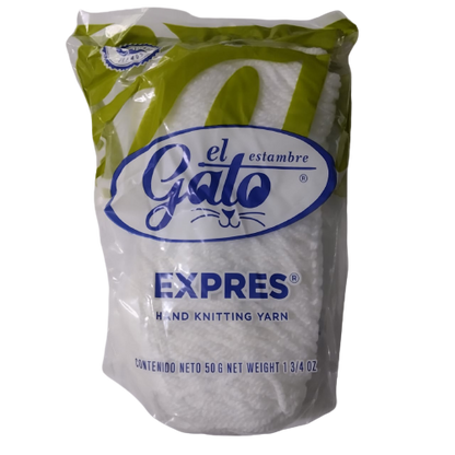 Madeja de estambre del gato express 4400p blanco de 50 gramos - Bluendig