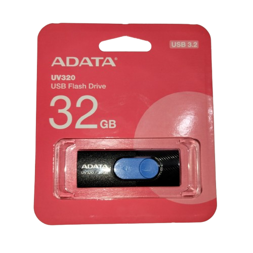 Memoria flash Adata UV320 32GB USB 3.2 Negro/Azul AUV320-32G-RBKBL