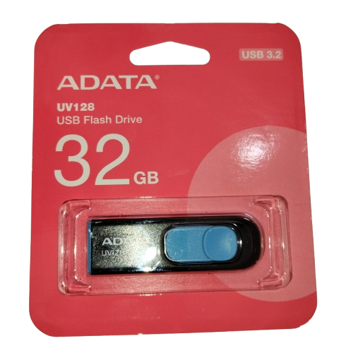 Memoria flash Adata UV128 32 GB negro/azul AV128-32G-RBE