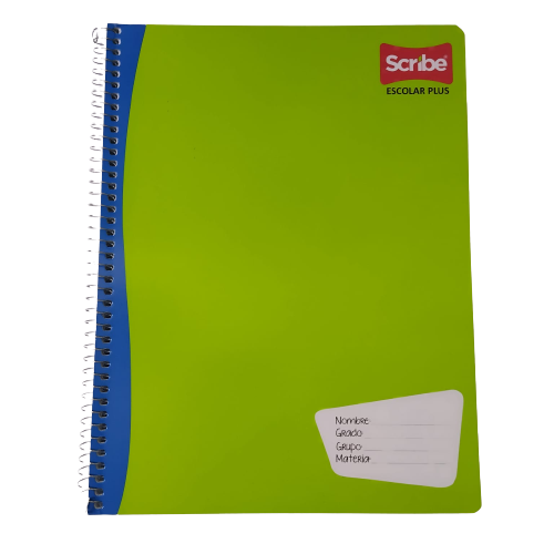 Libreta Espiral de 100 Hojas Profesional de doble raya Escolar Plus Scribe - Bluendig