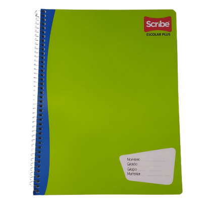 Libreta Espiral de 100 Hojas Profesional de doble raya Escolar Plus Scribe - Bluendig